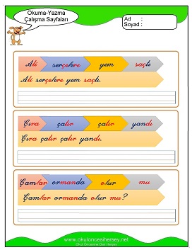 ç sesi Çalışma Sayfaları